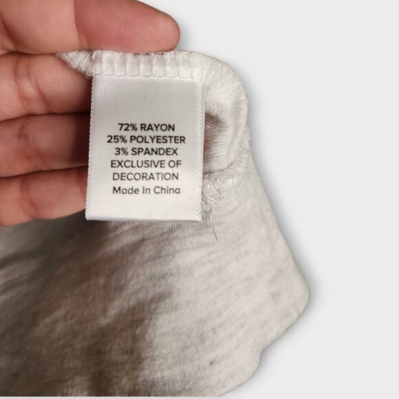 Evereve Womens Liv Puff Sleeve Sweatshirt Gray Blue Stripe Detail Sm Soft Lounge - Picture 5 of 9